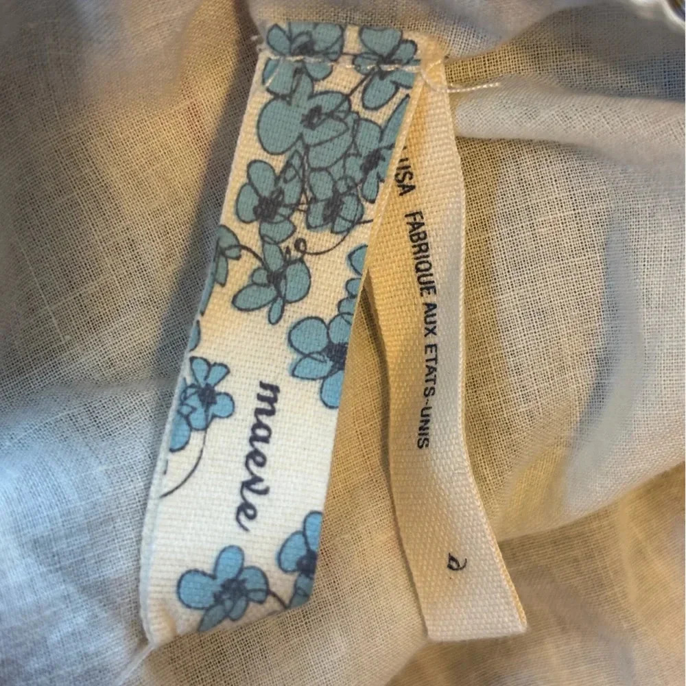 NWT Anthropologie Maeve Blue White Plaid Printed Dress with Sheen Size Small - Picture 6 of 9